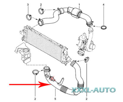 Фото Патрубок інтеркулера нижній Renault Trafic 2.5 2000-2014